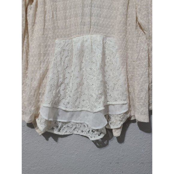 Clu + Willoughby Drapey Front Open Cardigan Size S Ivory - Picture 3 of 5
